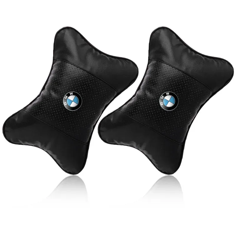 1/2Pcs Car Seat Headrest Auto Logo Neck Pillow Car Accessories For BMW M4 M8 5 Series E39 E60 E61 F10 F11 F07 G30 G31 G15 Z4 E89