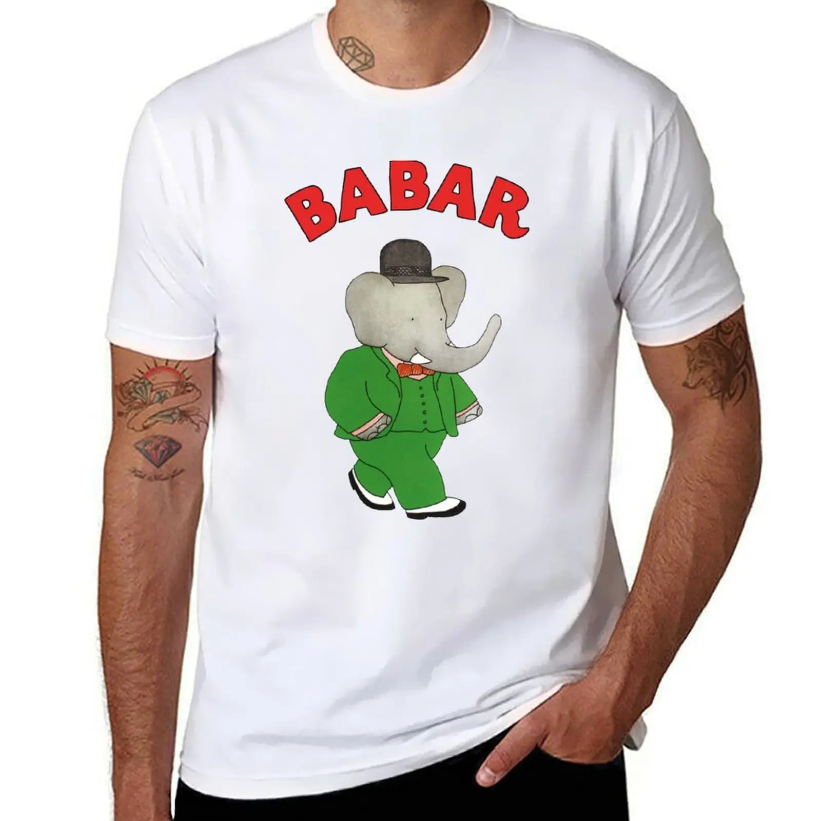 

Babar the elephant T-Shirt t shirts cotton 100% t shirts for man graphic vintage T-Shirt