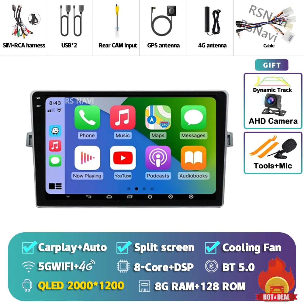 Android 15 Autoradio Navigatie Multimedia Speler Voor Toyota Verso 2010 2011 2012 2013 2014 2015 2016 Carplay Auto Stereo video