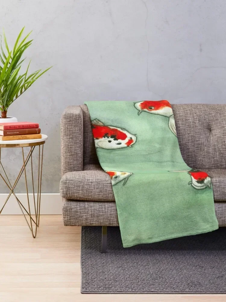 La ronde des carpes koi Throw Blanket Decorative Throw Nap Plaid on the sofa Bed Fashionable Blankets