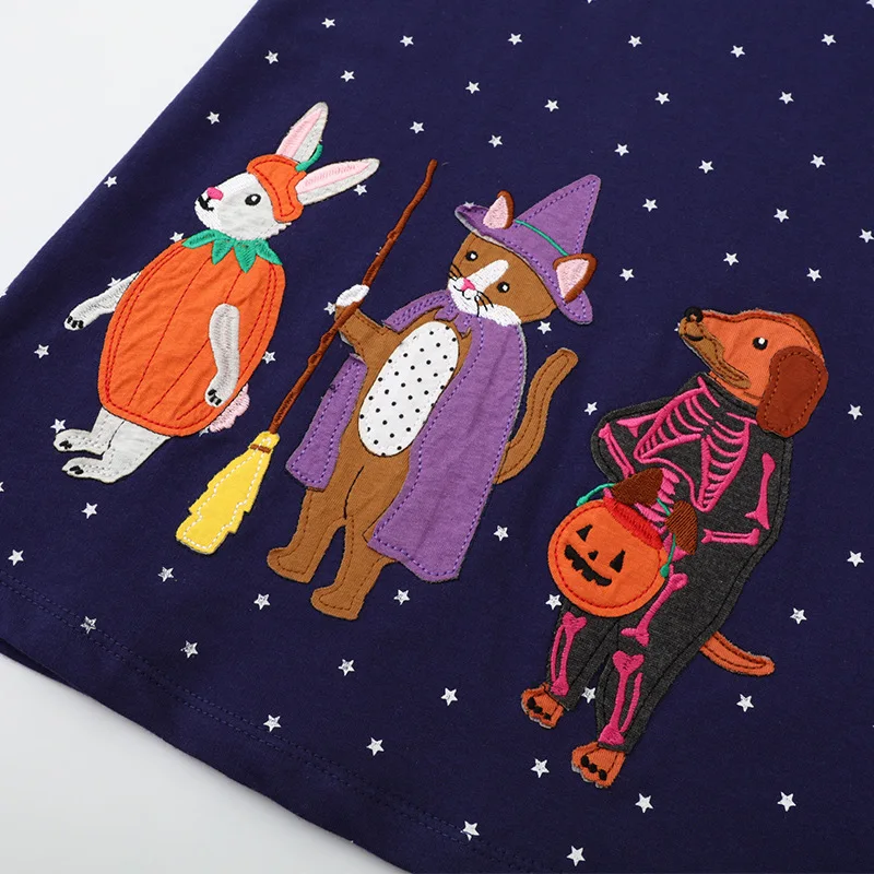 

Supply Girls Long Sleeve Cartoon DressALine skirt25Spring Autumn Halloween Children's Clothing Dropshipping Distribution