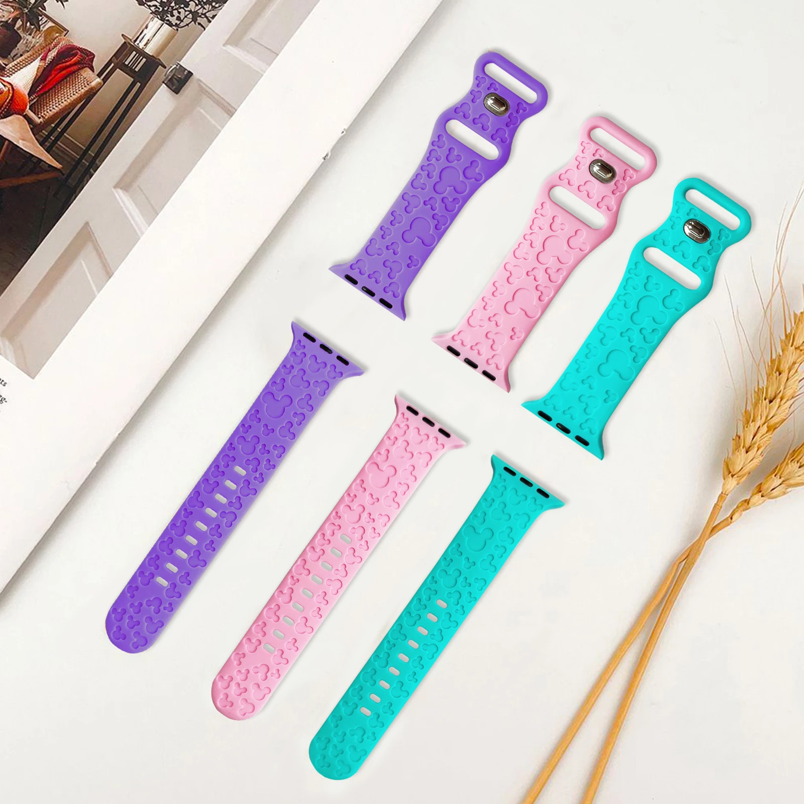 MINISO ميكي حزام ساعة مطبوع لساعة أبل 11 10 9 8 سوار سيليكون قابل للاستبدال لساعة iWatch 38 مللي متر 40 مللي متر 41 مللي متر