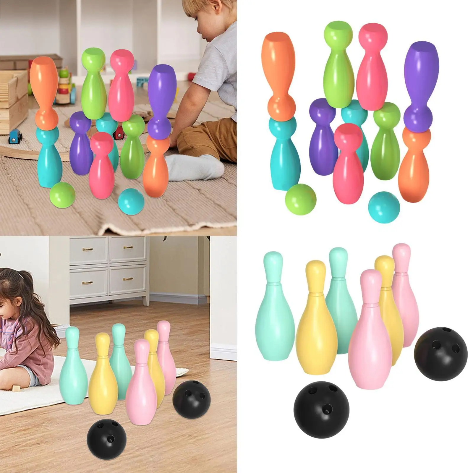 

Kids Bowling Set Interactive Indoor Outdoor for Lawn Garden Party Favors