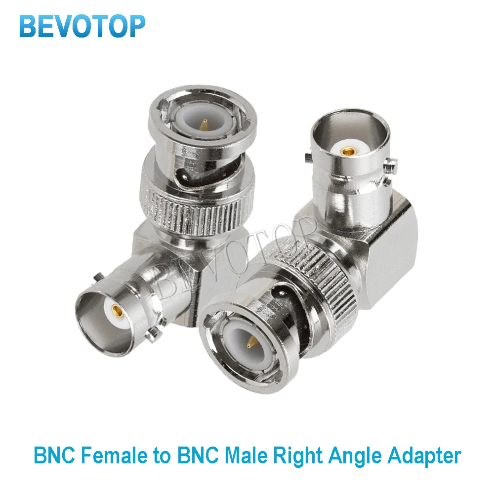 1PCS Q9 BNC Male Female 90 Degree Right Angle Connector BNC Male To BNC Female L-shaped Nickel plated