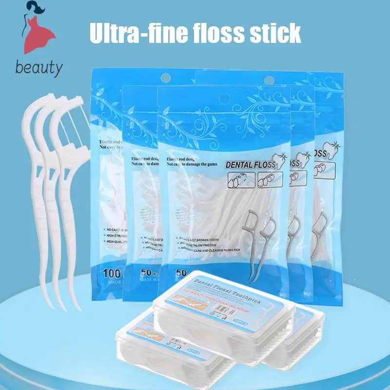 Escolhas Dental Floss, Palitos, Dentes Stick, Limpeza Dental, Escova Interdental, Cuidados de Higiene Oral, 50 Pcs, 100Pcs