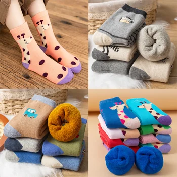 5 par/partia nowe skarpetki dziecięce jesienno-zimowe grube ciepłe skarpetki dla chłopców i dziewcząt