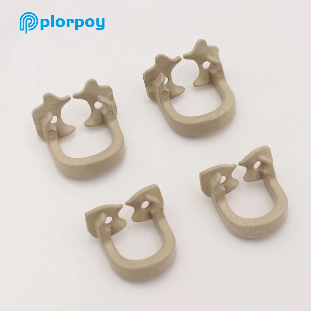 PIORPOY 4Pcs/1Box Dental Rubber Dam Clamps Soft Clamp General Kit  Barrier Clip Resin Material Autoclavable 134℃ For Dental Lab
