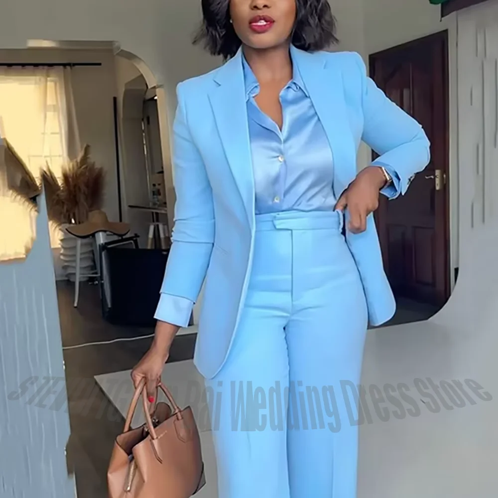 Hot Sale Women Suit Office Lady Classic Notched Lapel Slim Fit Business Outfit Smart Casual Female Clothes Set Jacket Pants
