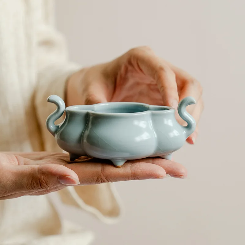 Tianqing Yu Kiln Chinese Style Incense Burners Ceramics Nine-hole Household Inside Room Temple Worship Study Rooms Meditation