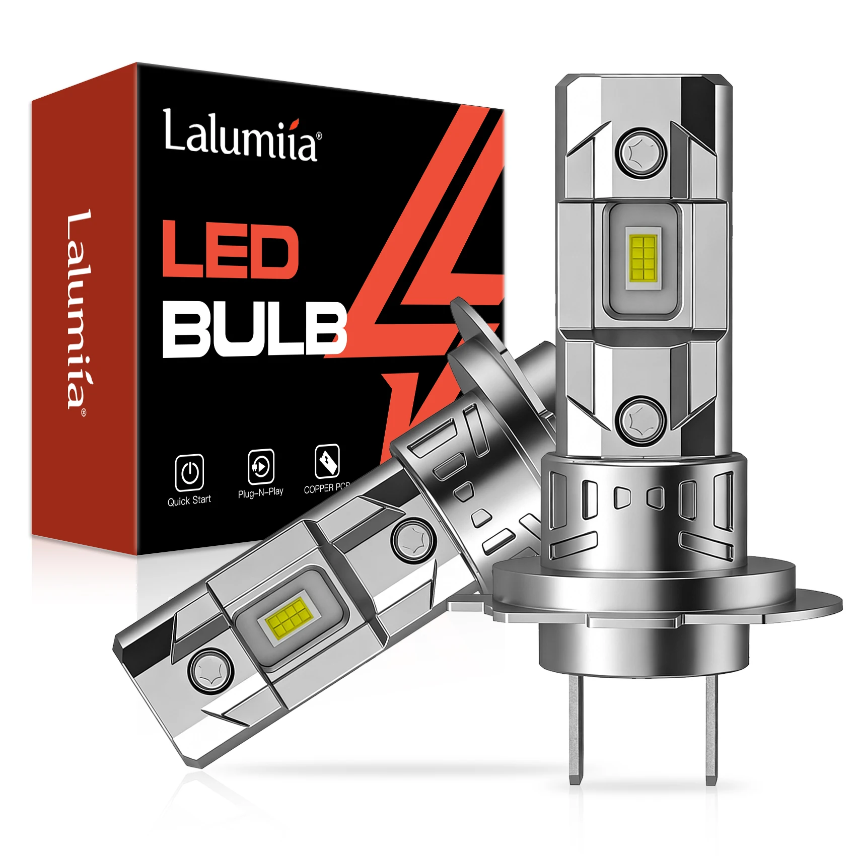 H7 LED Autolampen 16000Lm 60W, 6500K Koel Wit, Plug & Play Koplampen 1:1 Formaat, 12V Halogeen Vervangingsset, IP68 Waterdicht (2-pack)