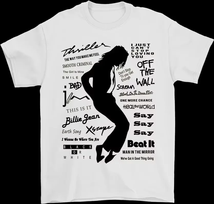 Black or White - Michael Jackson MJ New Summer Men's T-Shirt Unisex O-Neck Cotton Short Sleeve Oversiz Fashion Casual