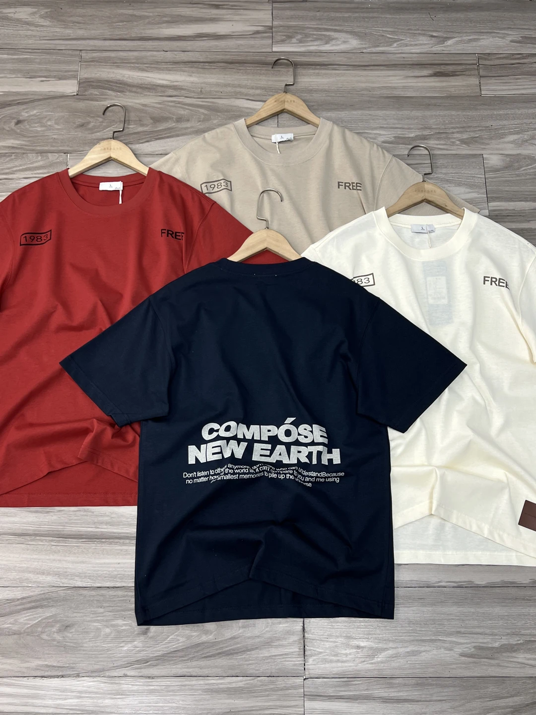 

Футболка свободного кроя из премиального чесаного хлопка, летняя новинка, мужская, с модным буквенным принтом, короткий рукав, дышащий полиэстер