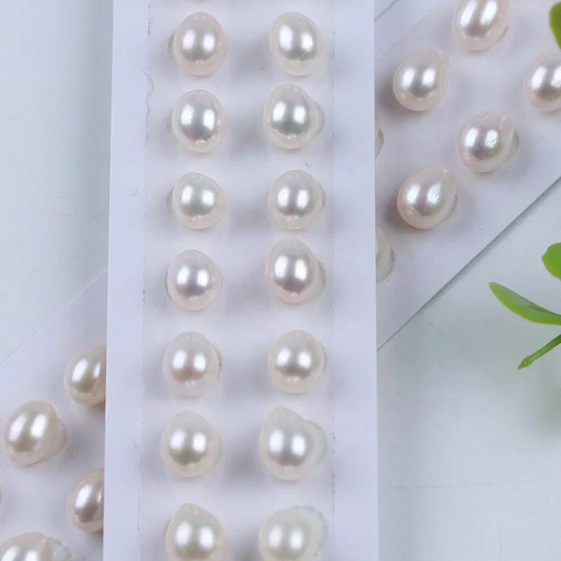 

7-9mm Natural white freshwater drop rice loose pearls for DIY jewelry accessories