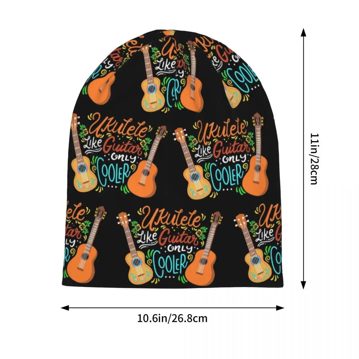 Ukulele Like Guitar Only Cooler Music Musician Warm Knitted Cap Hip Hop Bonnet Hat Autumn Winter Outdoor Beanies Hats