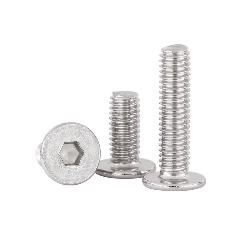 10pcs/lot 304 Stainless Steel Hex Hexagon CM Socket Ultra Thin Super Flat Wafer Head Screw Bolt M1.6 M2 M2.5 M3 M4 M5 M6 M8