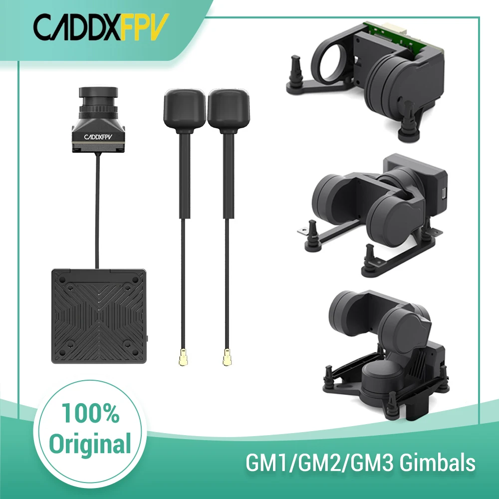 CADDXFPV Gimbal GM Series مع مجموعة ضوء القمر HD Pro Kit لتتبع رأس كاميرا FPV 19 مم لطائرة FPV RC FPV Wing RC Car