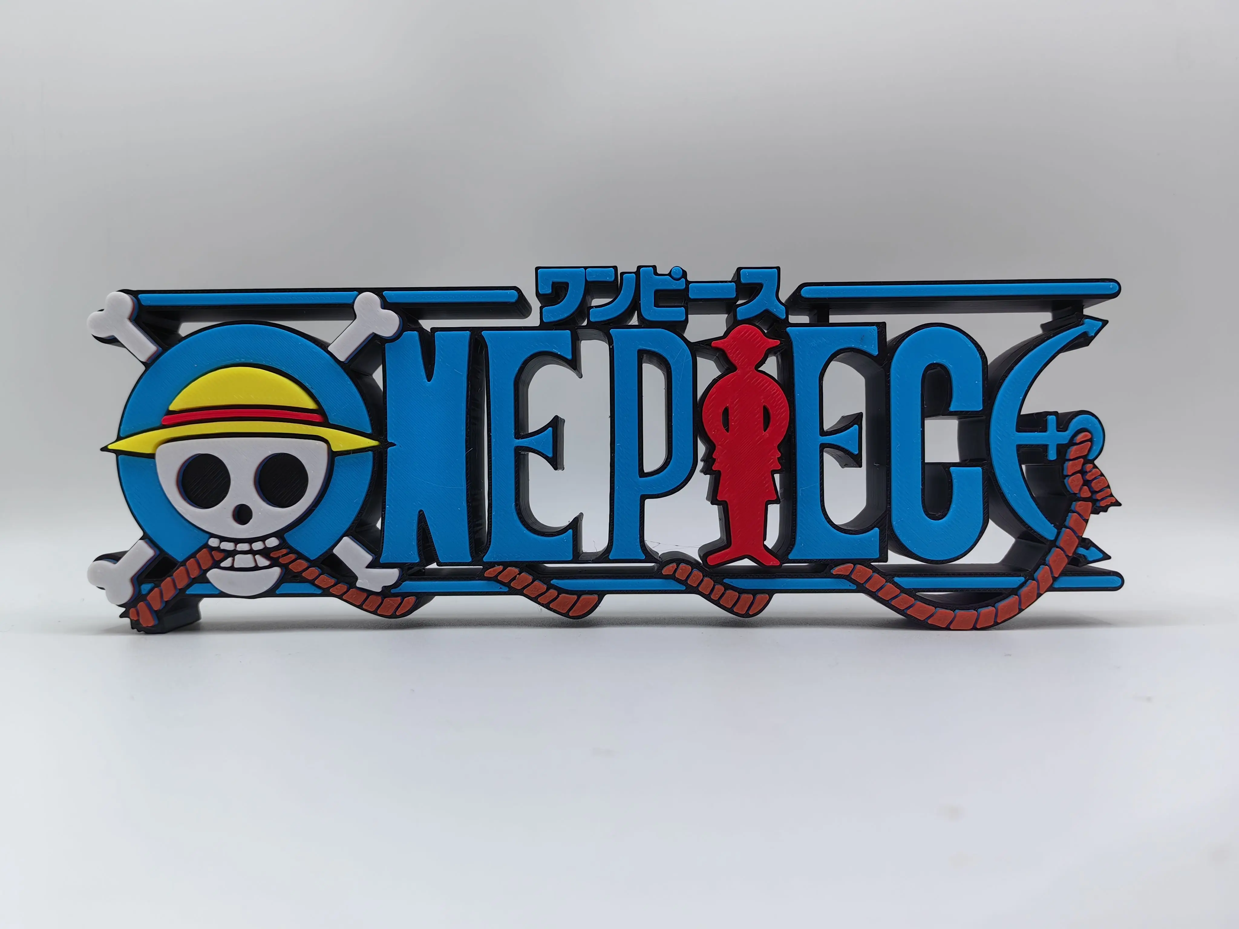 Anime One Piece 3d Logo Standing Sign 3d Printing Handmade Sign Desktop Ornament Collection Model Mainan Hadiah Liburan