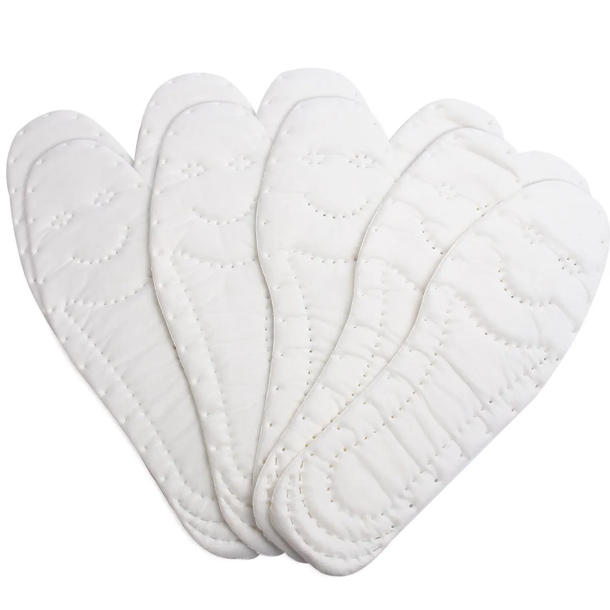 

5Pairs Cotton Insoles Sweat Absorption Disposable Cuttable Breathable for Sports Travel White L Cotton Insoles