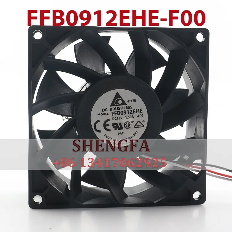 Violent Dual Ball Bearing High air Volume Chassis Delta 24V 48V DC12V 1.50A AC EC 9038 90X90X38MM 9CM FFB0912EHE-F00 Cooling Fan