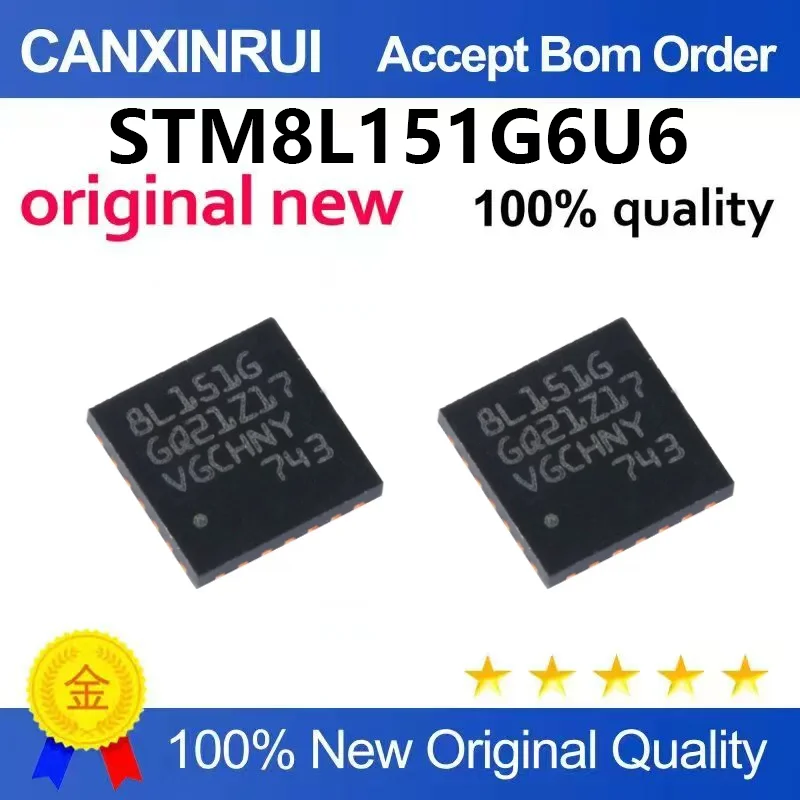 （5pcs-100pcs）Original genuine STM8L151G6U6 UFQFPN-28 16MHz/32KB flash memory/8-bit microcontroller