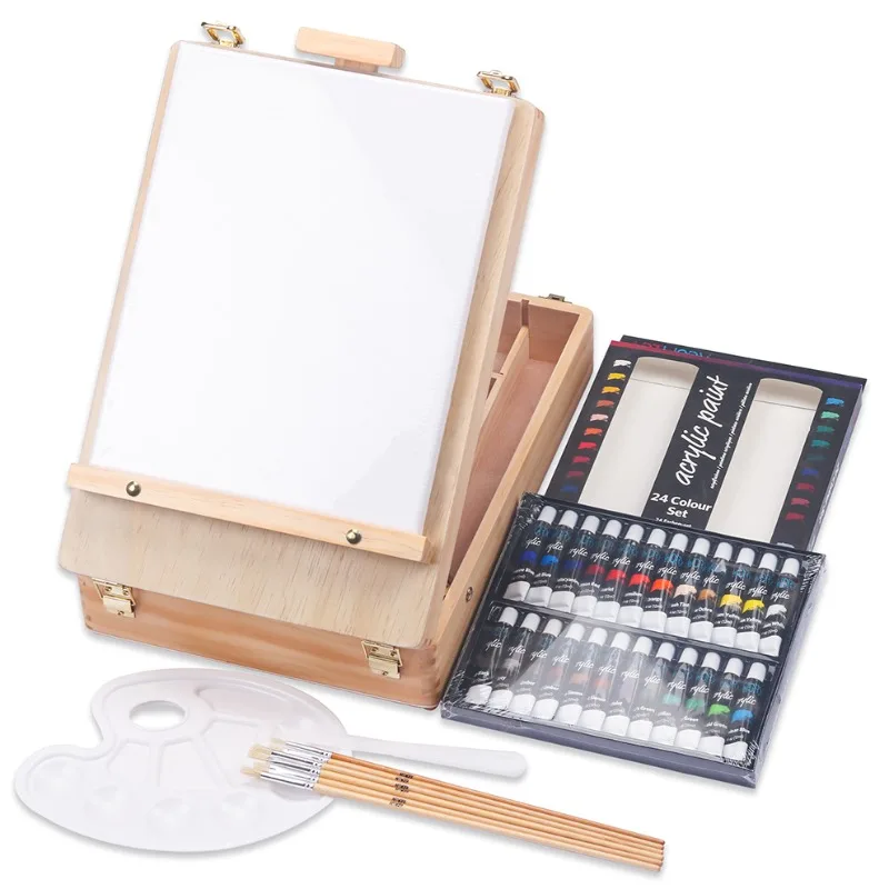 

Online bestseller 34-piece wooden easel painting art set