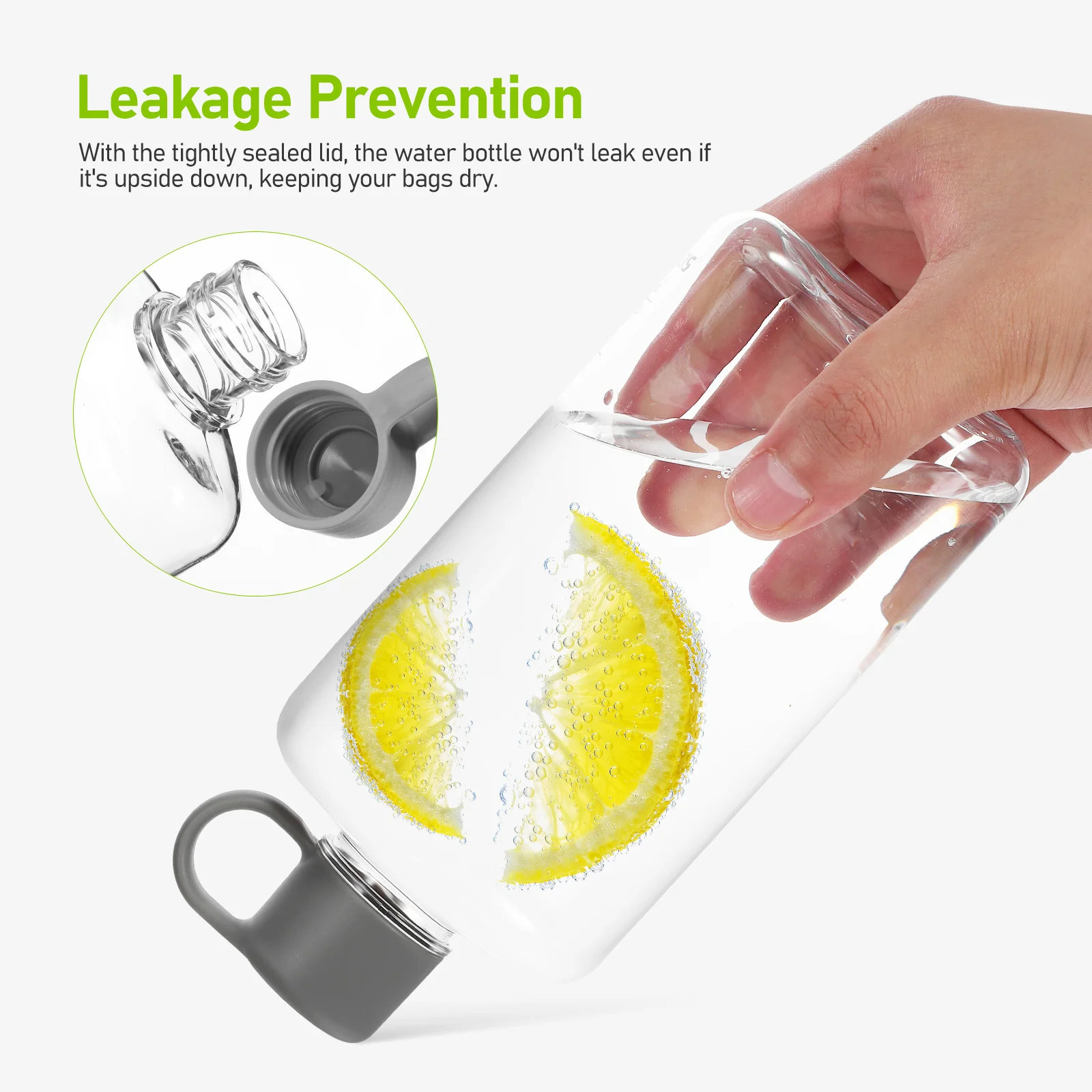 2 Pcs Portable Flat Kettle Water Bottle Clear Memorandum for Gym Tritan Student