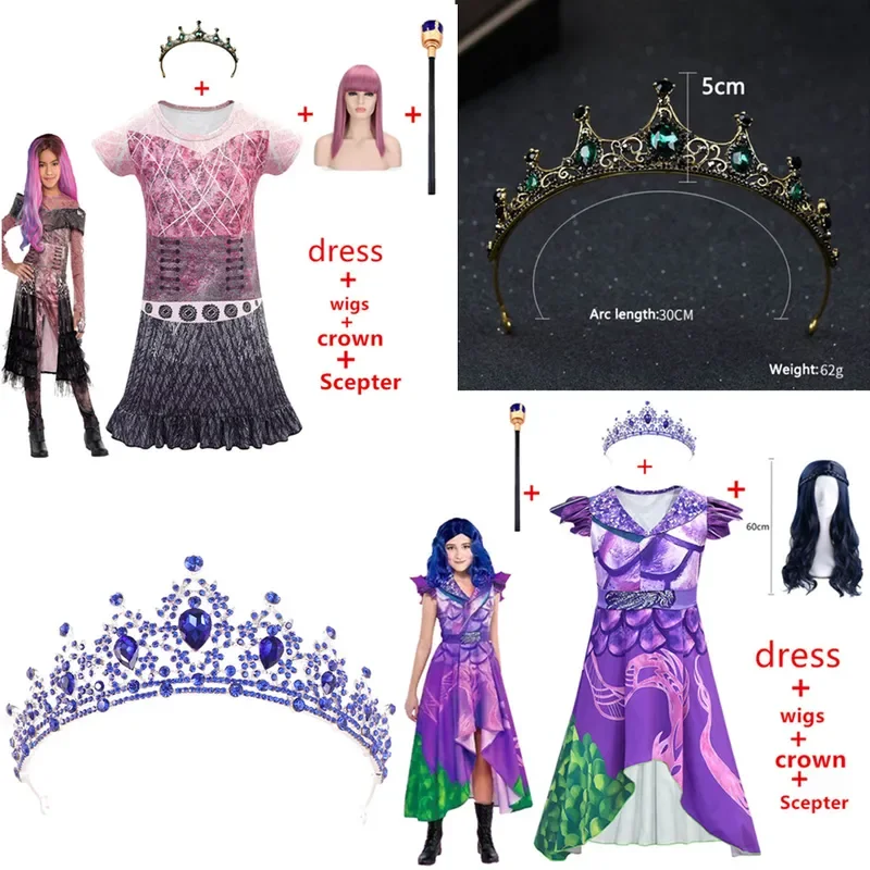 Hot Sale evie descendants 3 Mal Cosplay Fantasia costumes Audrey Costumes girl Halloween Costumes for Kids Fancy Party  Costume