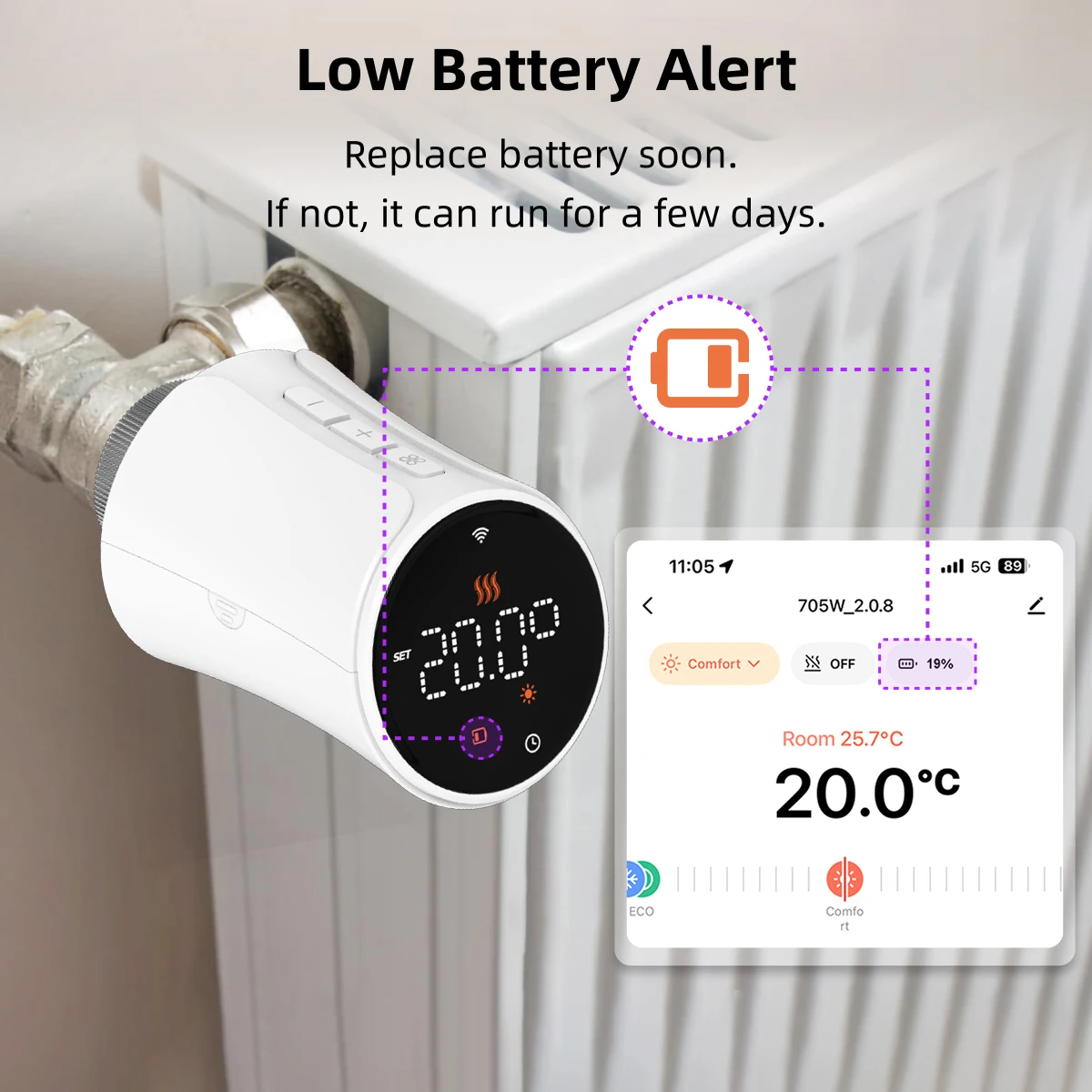 Intelligenter WiFi-Zigbee-Thermostat Tuya Thermostatisches Heizkörperventil Fußbodenheizungs-Temperatursensor APP-Fernbedienung Thermostatkopf Sprachsteuerung Alexa Google Home Yandex Alice – Detail 10