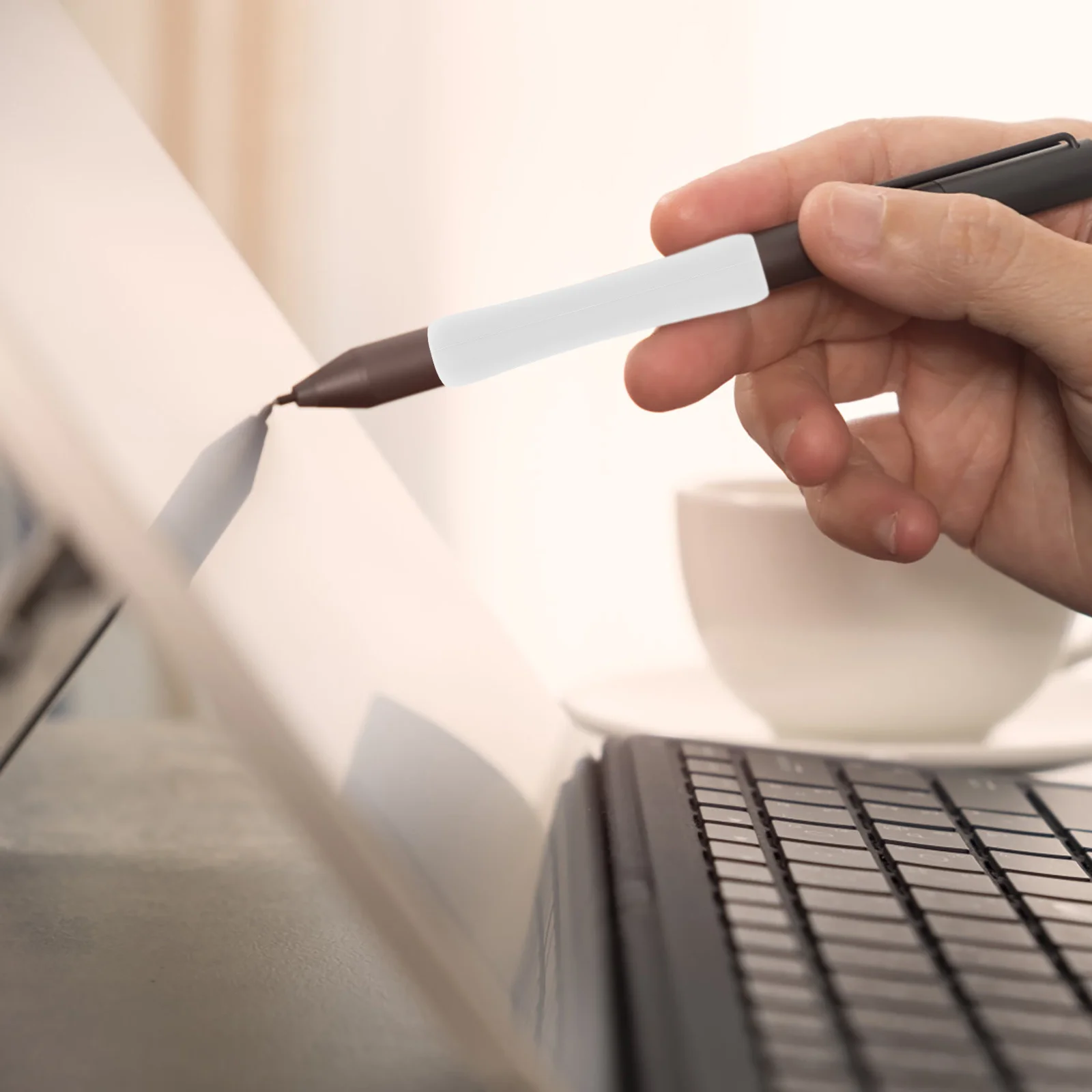 6 قطعة غطاء حماية من السيليكون لقلم ستايلس 1/2 مضاد للخدش مريح قبضة القلم الملحقات