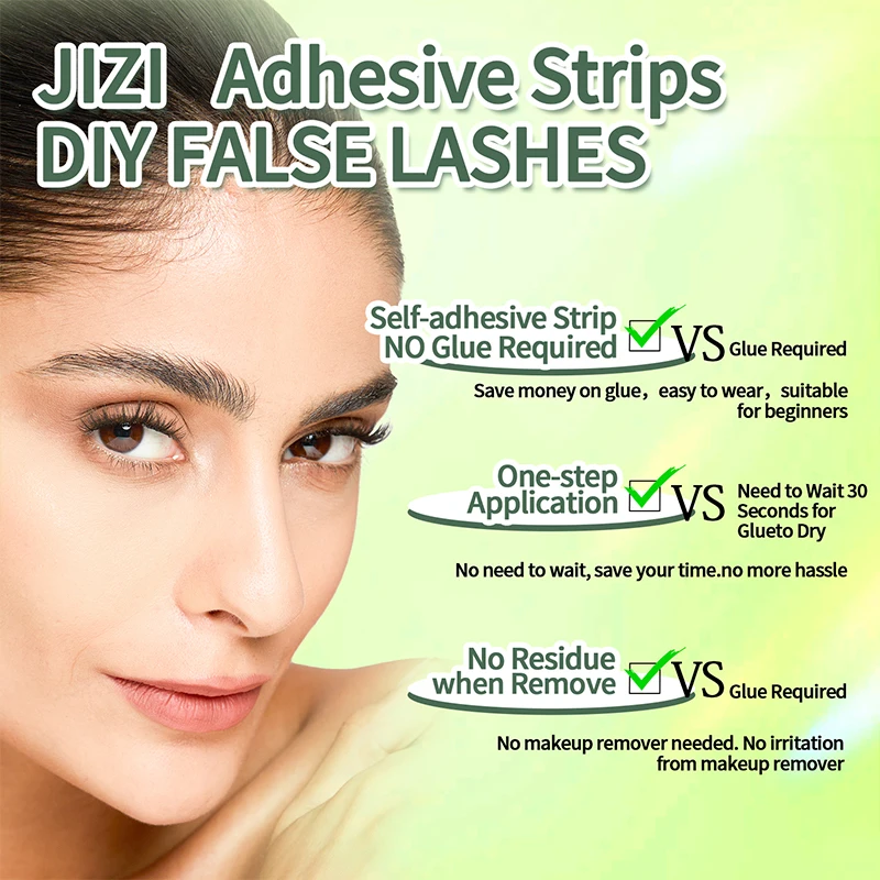JIZI-LASH cils auto-adhésifs sans colle tournesol naturel faux Extension de cils bricolage cils grappe outils de maquillage