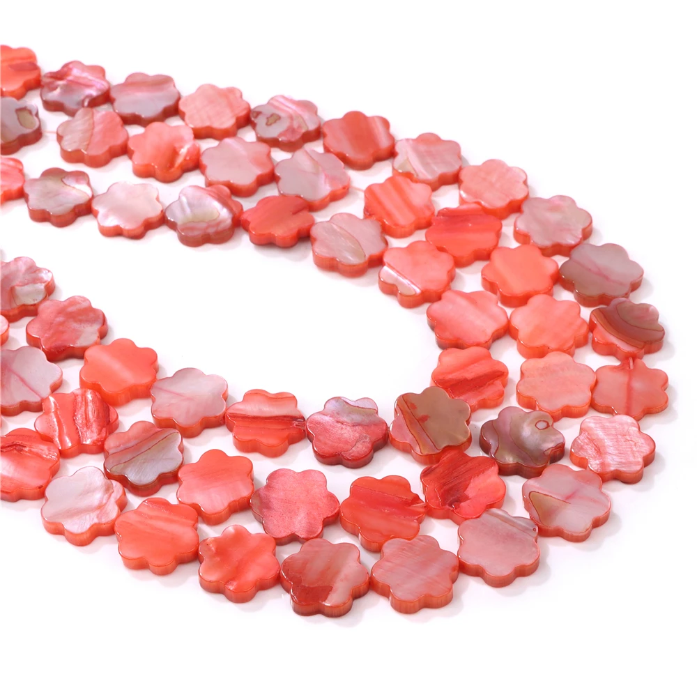 Colorful Plum Blossom Shell Charms Natural Mother Of Pearl Shell Flower Beads for Jewelry Making DIY Bracelet Necklace Accessory image 3