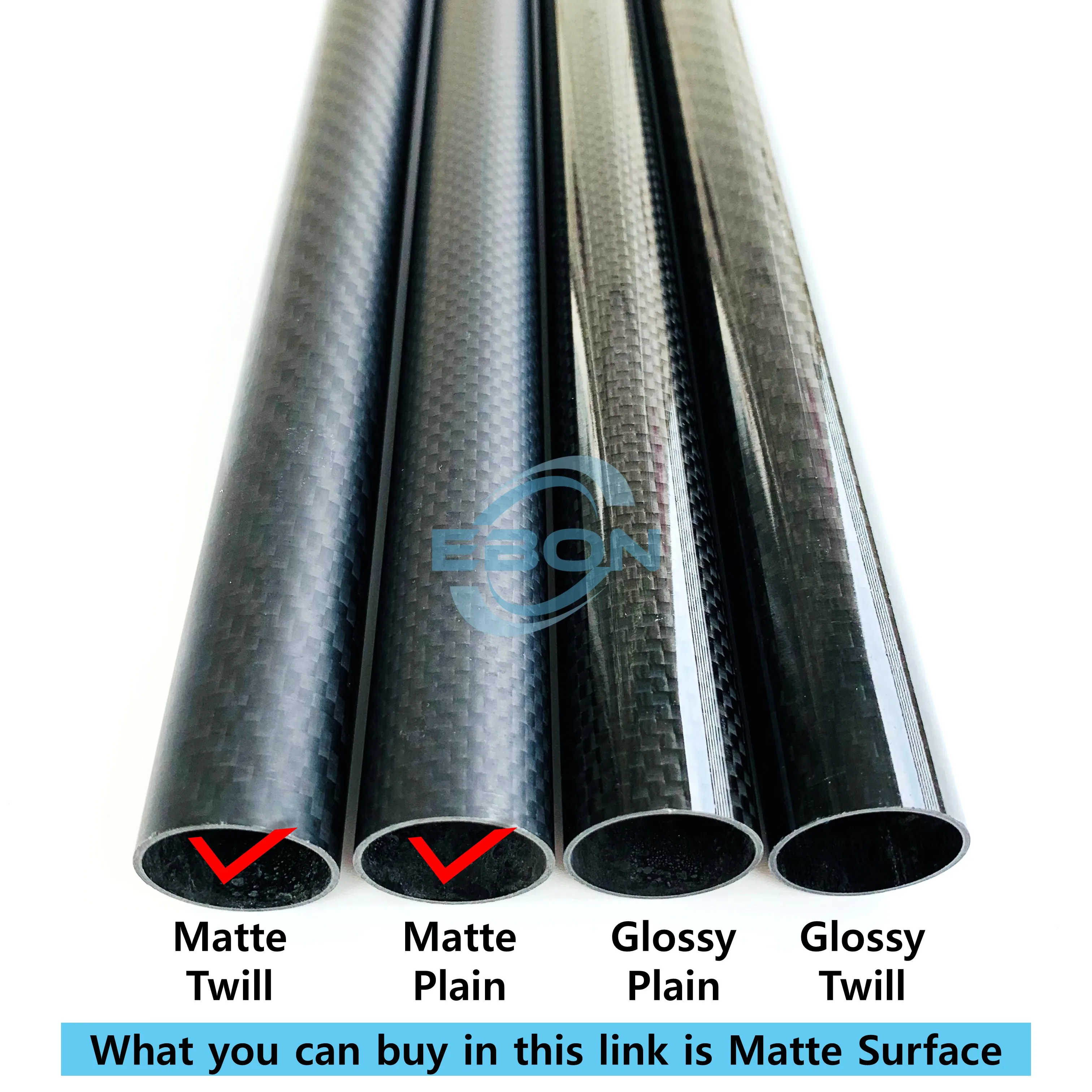 600mm 750mm Carbon Fiber Tube 3K Hardness Composite Material OD 8mm 10mm 12mm 16mm 18mm 20mm 22mm 25mm 30mm Matte Twill Weave