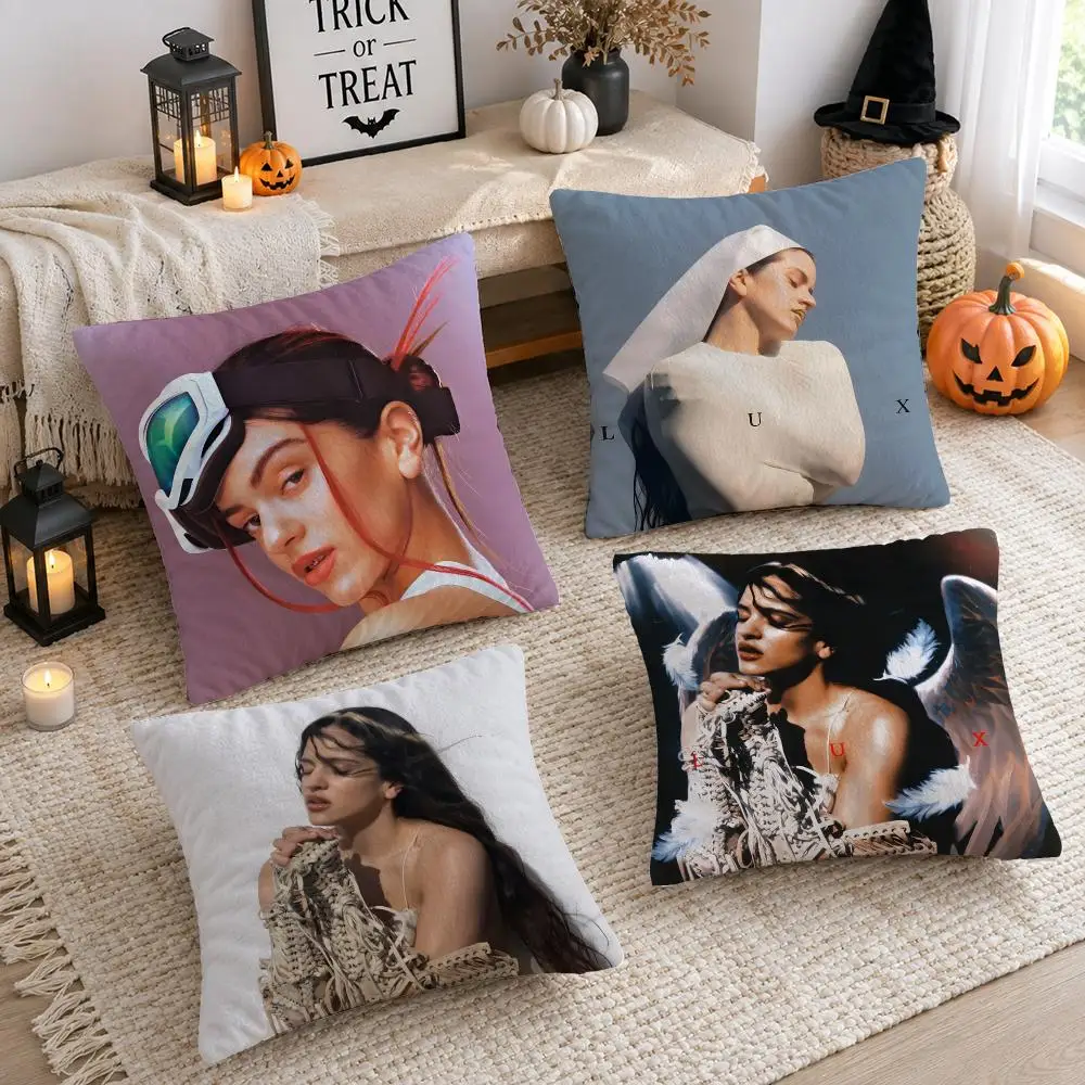 Popular Singer R-Rosalia Cushion Cover Plush Decorative Pillow Case With Hidden Zipper Cutecore Room Decor For Home