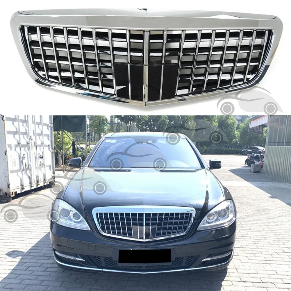 

Car Front Racing Grill Facelift Upper Grille Bumper Cover For Mercedes-Benz S-Class 2009 2010 2011 For Maybach Style