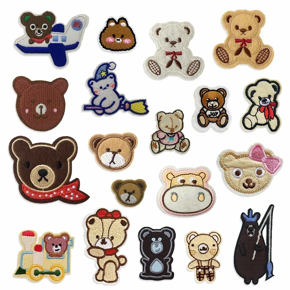 Wholesale sales 1 piece Little Bear Badge Hot Melt Adhesive Ironing Patch Sticker DIY Embroidery Decoration Clothing Deca