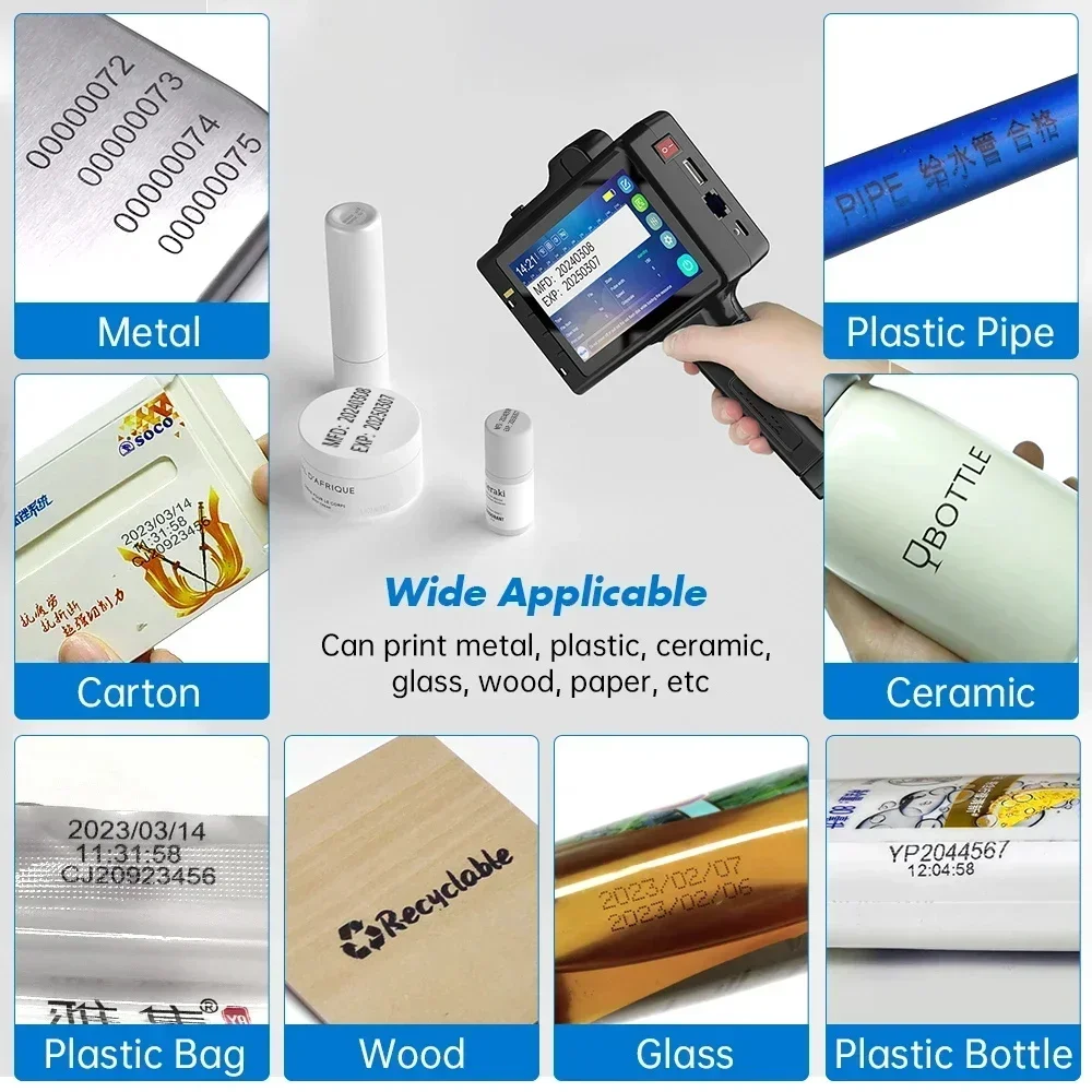 WILLITA 12.7mm Handheld Inkjet Printer Portable Label Printer 5 Inch Touch Screen for QR Code Barcode Date Logo on All Meterials view 3