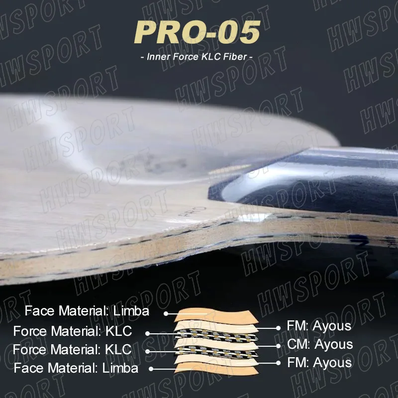 YINHE PRO 01 05 Lama da ping pong professionale 5 + 2 fibra PRO01 PRO05 Lama da ping pong con scatola originale