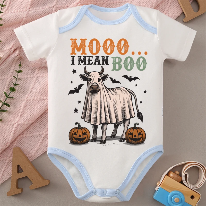 

MINISO Ghost Baby Pure Cotton Cloths Happy Halloween Jumpsuit Onesie Soft Bodysuit for 0-12 Months Newborn Best Gift for Baby