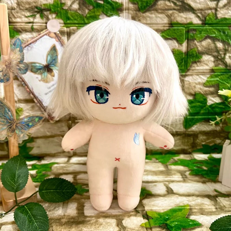 20cm Game Anime Oberon White Hair Lovely Cartoon Girl Plush Doll Stuffed Body Dress UP Cotton Mascot Xmas Gift Toys