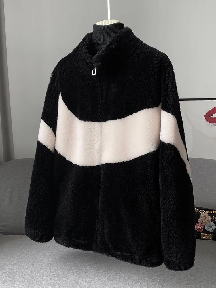 AYUNSUE moda donna cappotti invernali cappotto di montone di pecora coreana donna fodera in pelle scamosciata cappotto di pelliccia di lana abbigliamento femminile giacca di pelliccia Lq