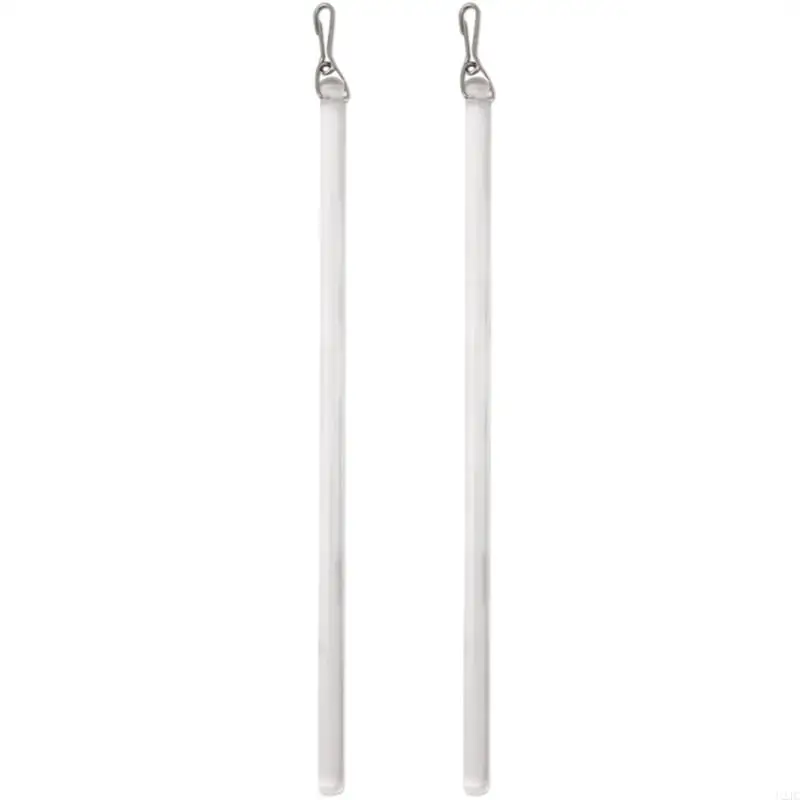 U2JC 2Pcs Clear Curtain Pull Wand for Window Curtain Accessories Universally Invisible Drapery Pull Rod Stick with Hook