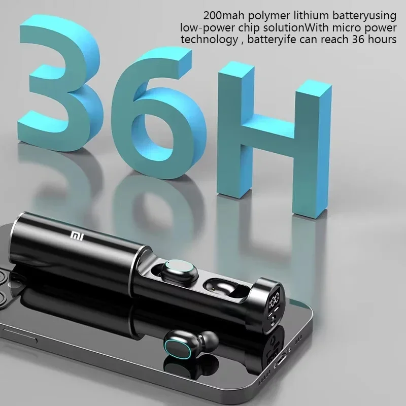 Xiaomi N21 In Ear TWS 무선 블루투스 이어폰 8D 사운드 게임 방수 소음 감소 이어폰 LED 디스플레이 화면