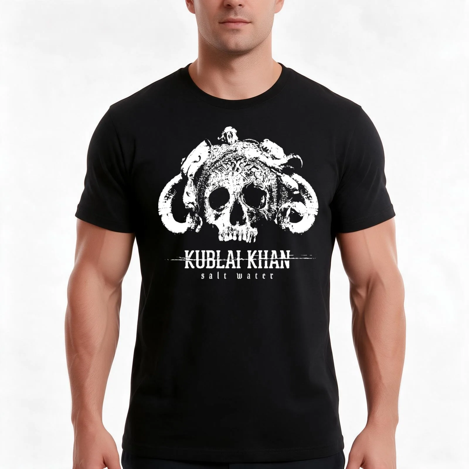 Kublai Khan Sale Waeer Skull Logo Metalcore Band T-Shirt Summer Casual Cotton Tee Oversized Streetwear Tops Unisex Men Women