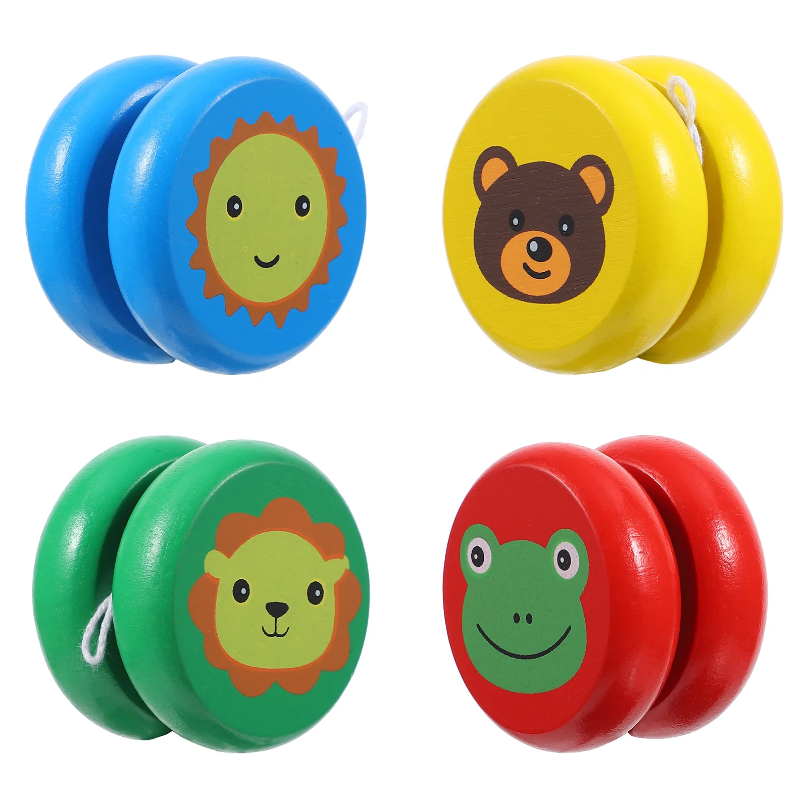 

4 Pcs Wooden Yo-yo Colorful Yoyo Toy Ball Children’s Toys Nostalgia Finger Baby Childrens