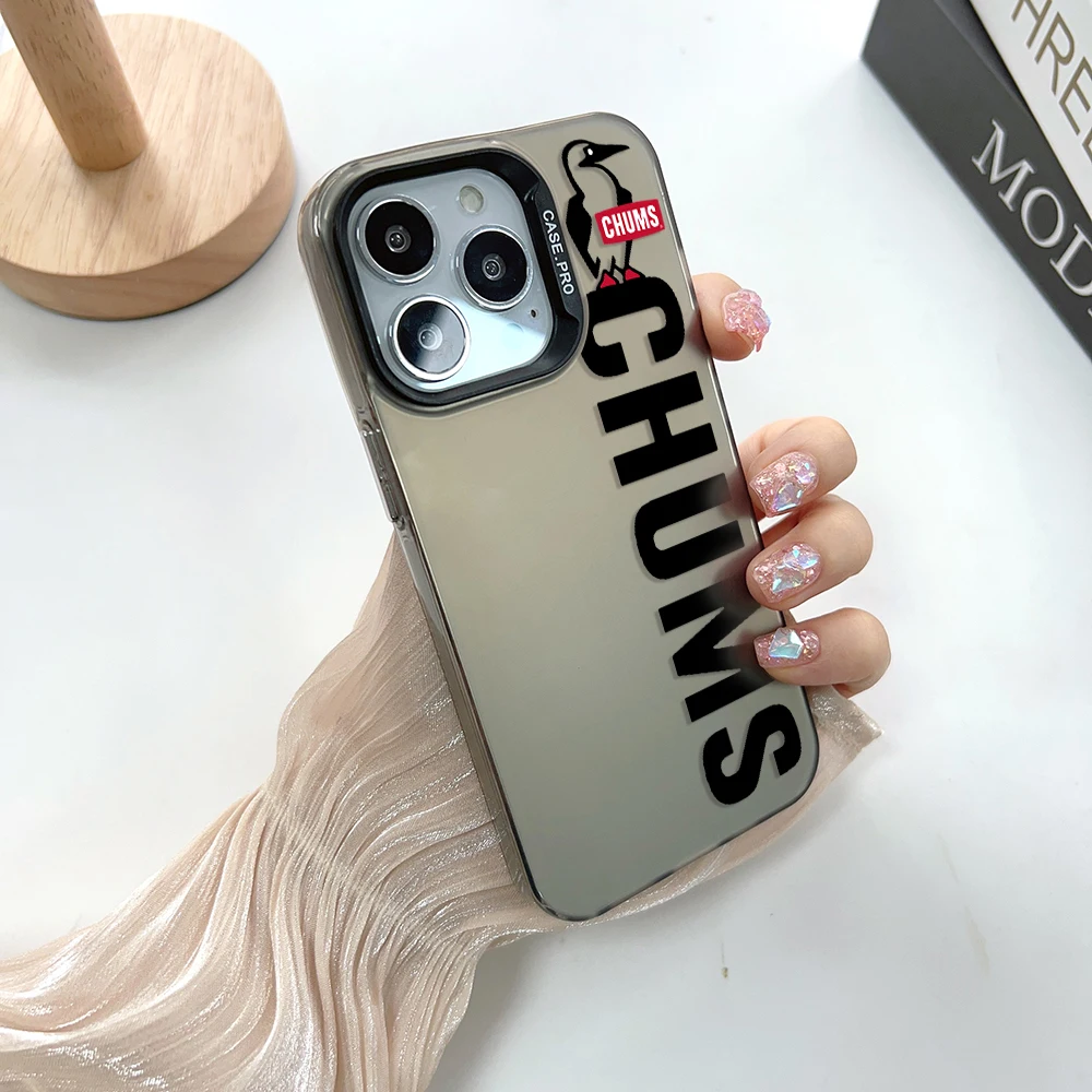 เคสโทรศัพท์แฟชั่น C-CHUMS สำหรับ iPhone 13 12 11 15 14 Pro Max PLUS เลนส์ขอบเงินสุดสร้างสรรค์ฝาปิด TPU แบบแข็ง