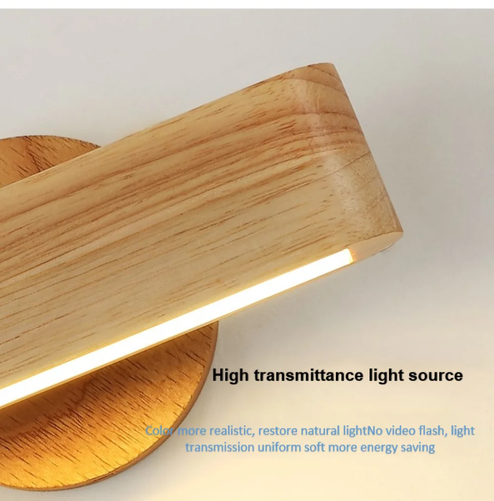 مصباح حائط LED من الخشب الصلب ، زينة غرفة أنيقة ، ضوء القراءة ، ديكور غرفة النوم ، شمال أوروبا