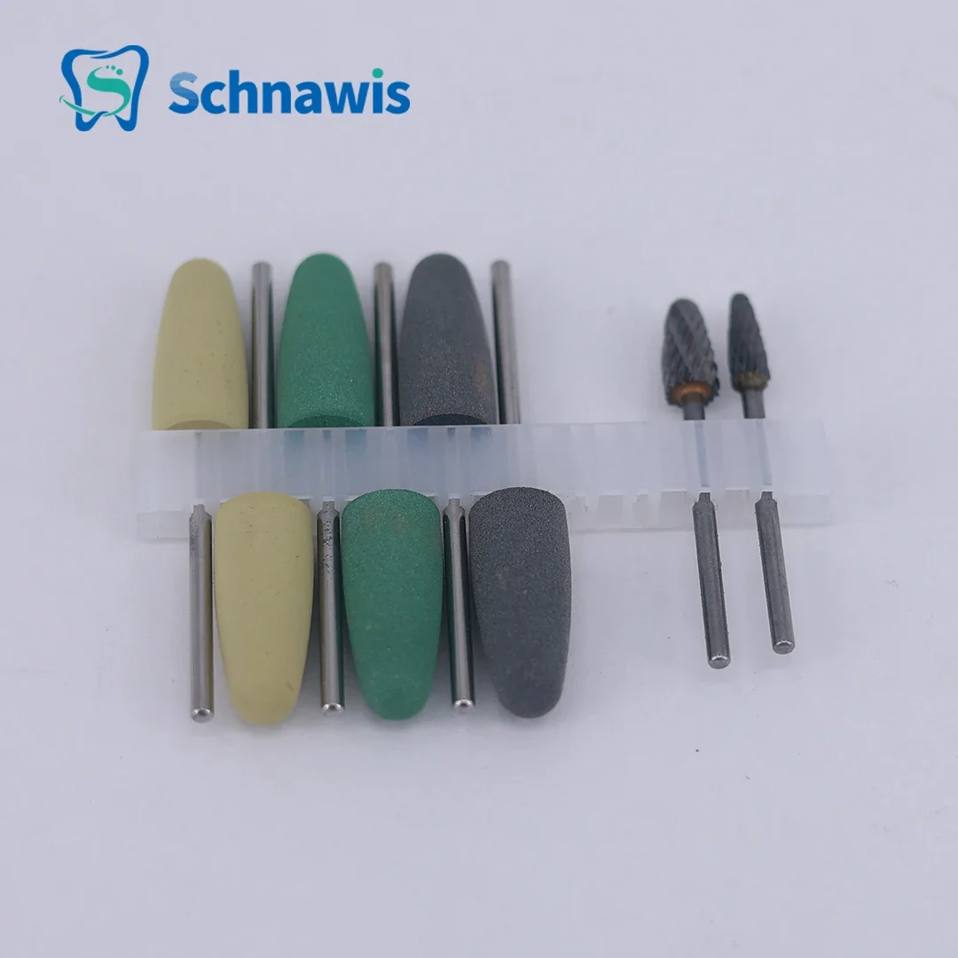 8Pcs/set HP Dental Resin Base Acrylic Polishing Burs Kit Drill Polisher Rotary Dentista Tool Dental Lab Instrument