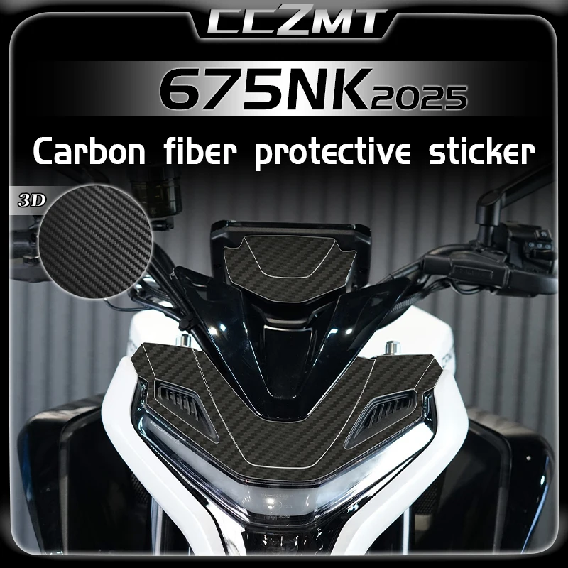 

For CFMOTO 675NK 675 NK NK675 675nk 2025 3D Carbon fiber protective sticker fuel tank sticker body protective film accessories ﻿