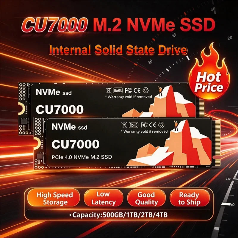 Novo SSD M.2 NVMe CU7000 PCIe 4.0, unidade de estado sólido interna de alta velocidade, 500 GB, 1 TB, 2 TB, 4 TB, para portáteis e computadores de secretária.