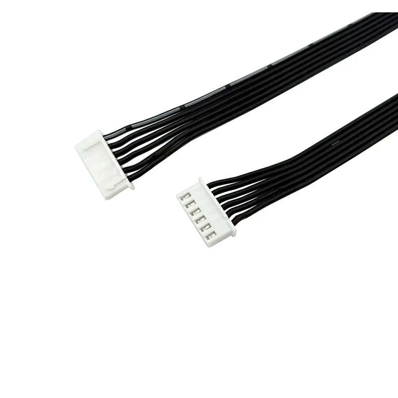 

10PCS 24AWG 6-core silicone wire, black flexible cable, XH2.54 6P male connector, XH2.54 terminal wire